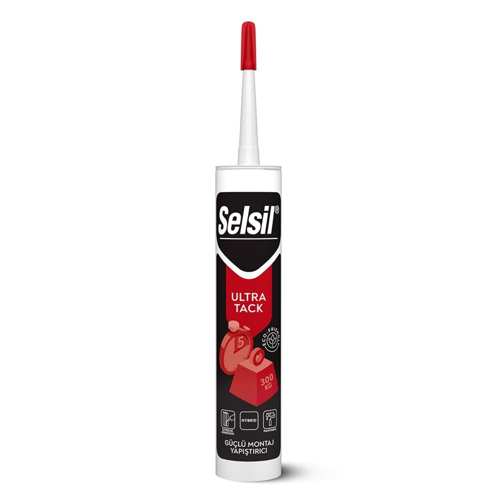 Selsil Ultra Tack Güçlü Montaj Yapıştırıcı Beyaz 290 ml
