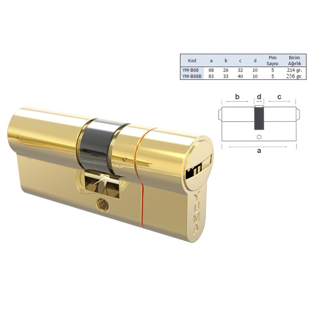 Yuma Tuzaklı Bilyalı Barel 68 mm Sarı