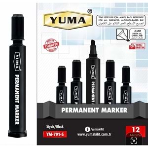 Yuma Koli Kalemi Yuvarlak Uçlu -Siyah-Kırmızı 12 Li