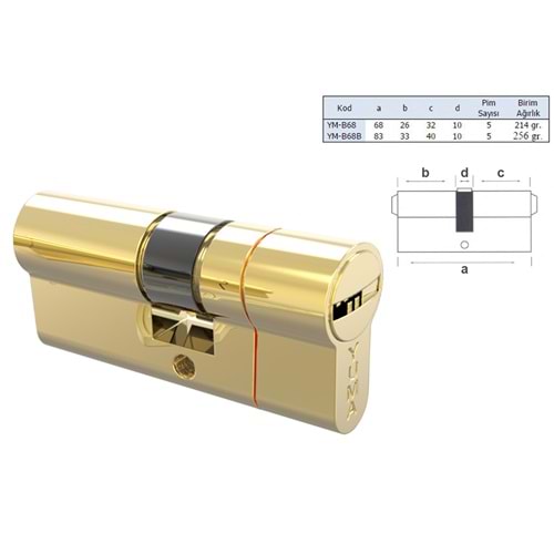 Yuma Tuzaklı Bilyalı Barel 68 mm Sarı