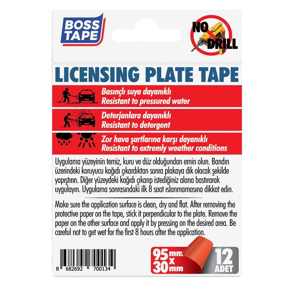 Boss Tape Plaka Yapıştırma Bandı 3 M